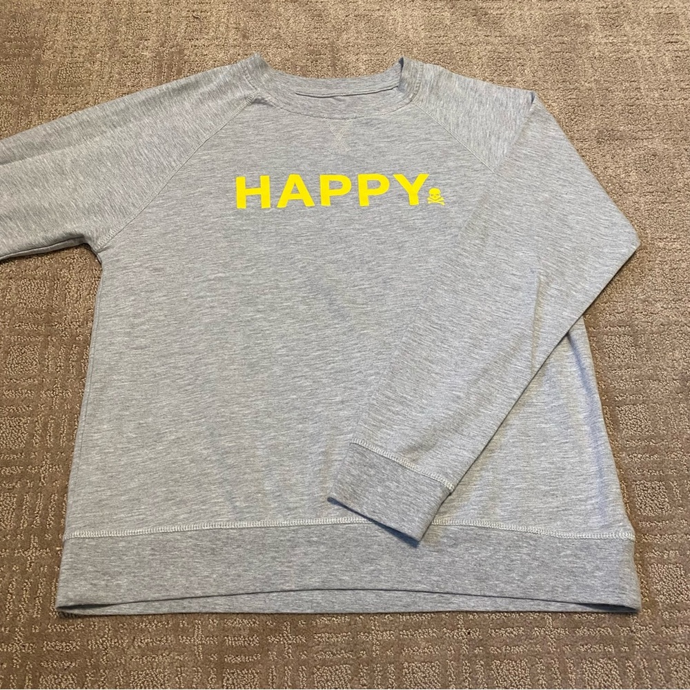 {soulcycle} "Happy" Lightweight Crew Neck Sweatshirt ~ Size Medium
